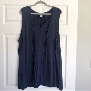 Old Navy Plus Navy Pintuck Tank - Size 4X